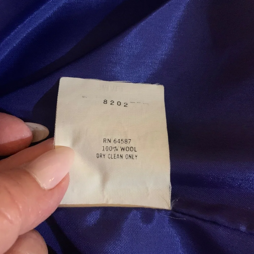 Ivy Koral Royal Blue Lined Wool Car Coat sz S
